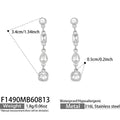 F1490 Linear CZ Drop / Steel / Earrings