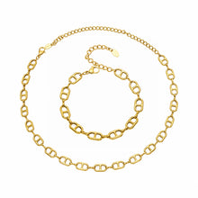 MiduoduoJewelry 316 stainless steel mariner chain link necklace and bracelet collection in gold