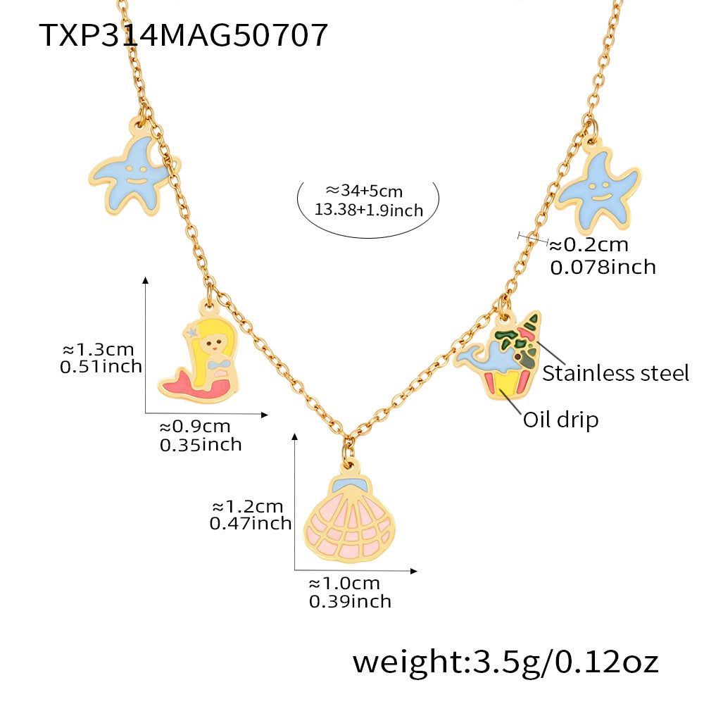 316L Stainless Steel 18K PVD Gold Mermaid Collection Necklace made with 316L stainless steel and 18K PVD gold finish for wholesale jewelry buyers - image 4