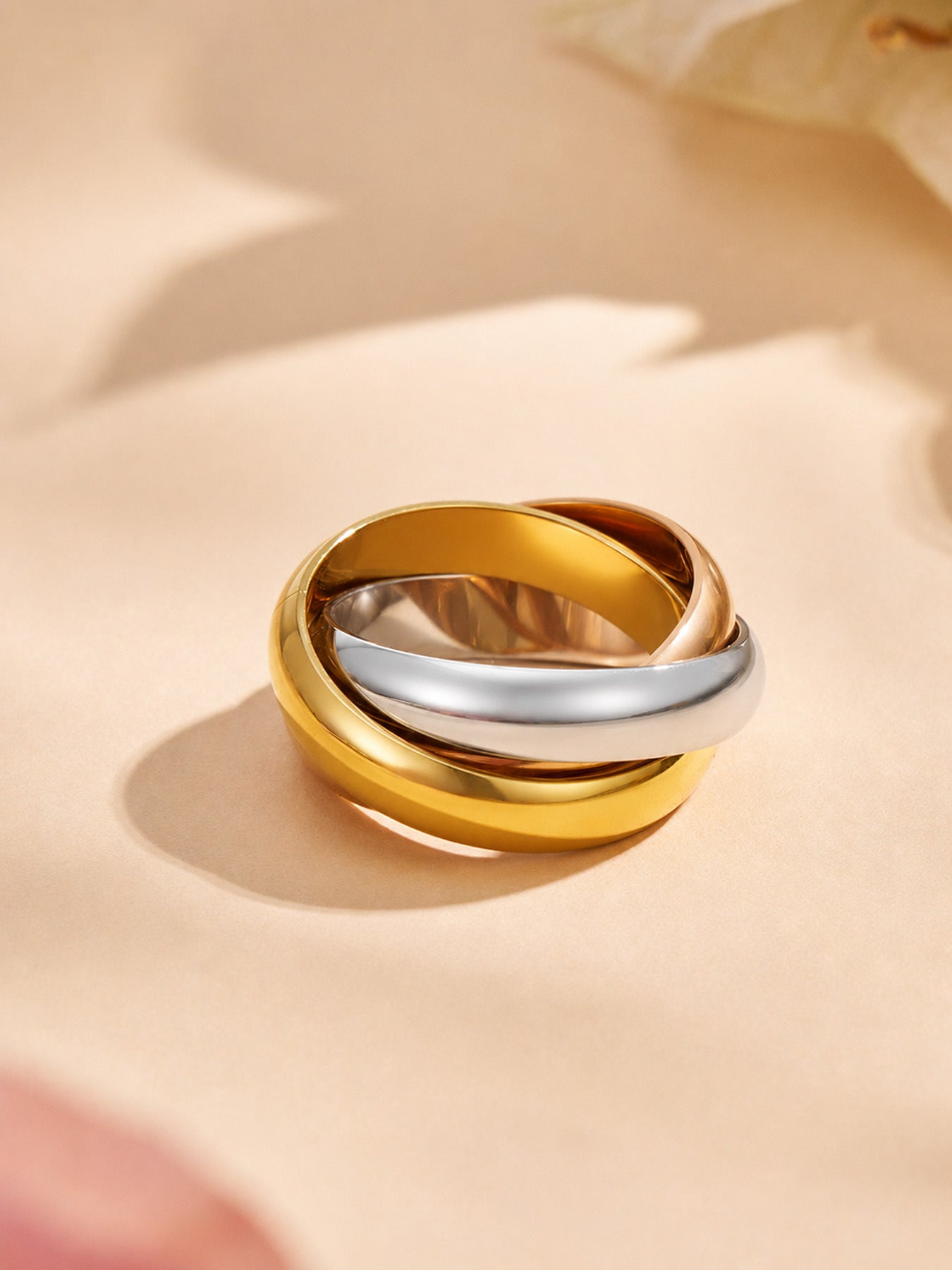 316L Stainless Steel 18K PVD Gold Double Ring made with 316L stainless steel and 18K PVD gold finish for wholesale jewelry buyers - image 5