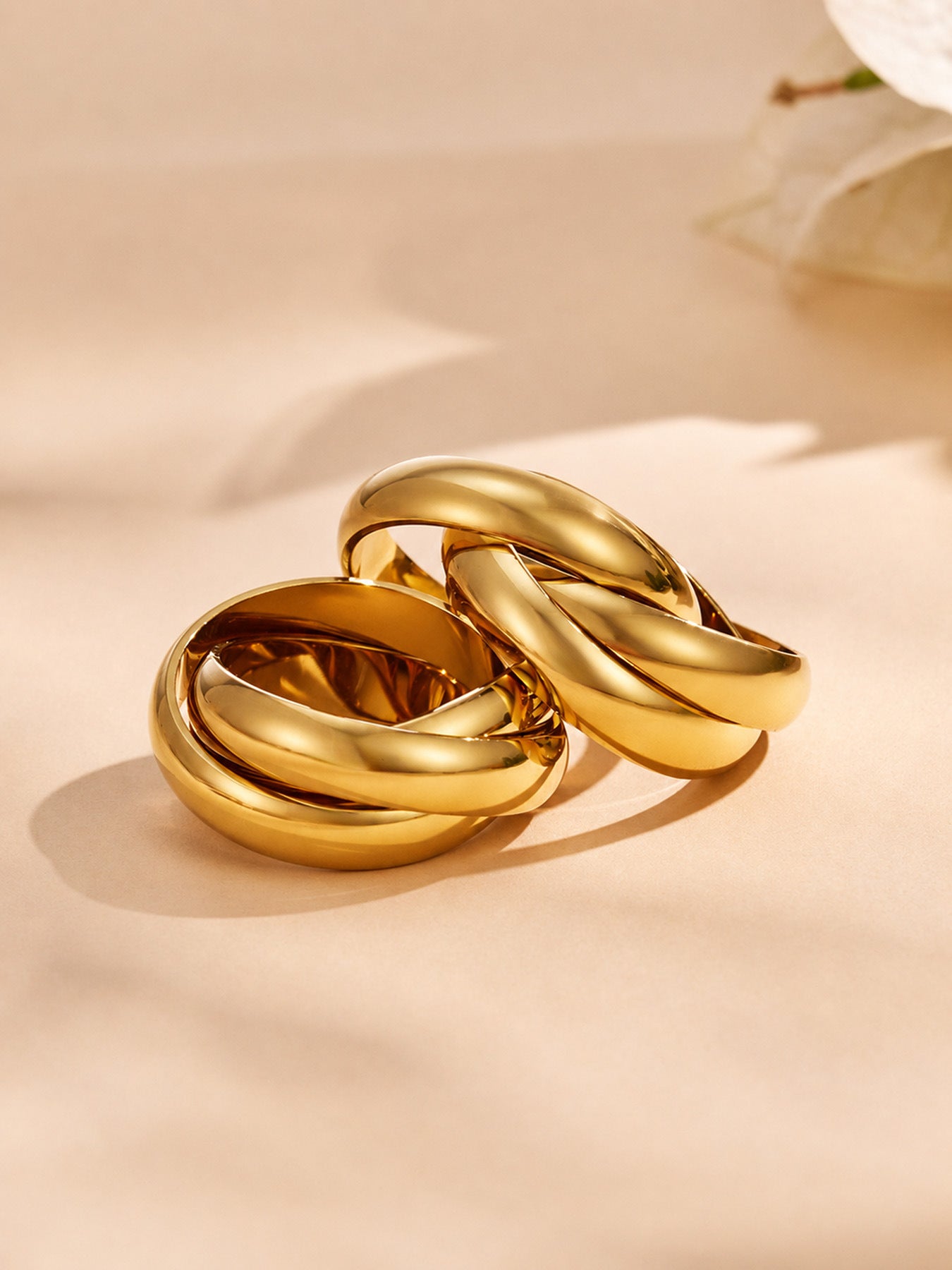 316L Stainless Steel 18K PVD Gold Double Ring made with 316L stainless steel and 18K PVD gold finish for wholesale jewelry buyers - image 6