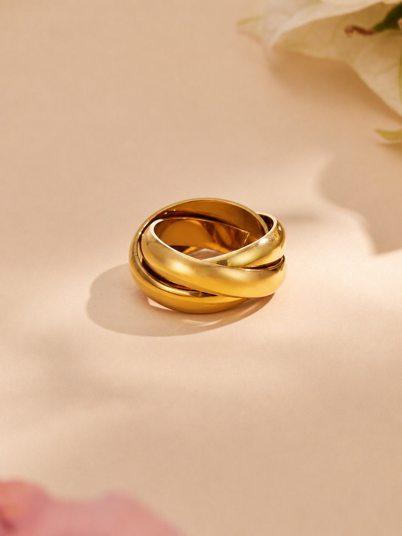 316L Stainless Steel 18K PVD Gold Double Ring made with 316L stainless steel and 18K PVD gold finish for wholesale jewelry buyers - image 8