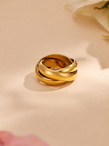 316L Stainless Steel 18K PVD Gold Double Ring made with 316L stainless steel and 18K PVD gold finish for wholesale jewelry buyers - image 8