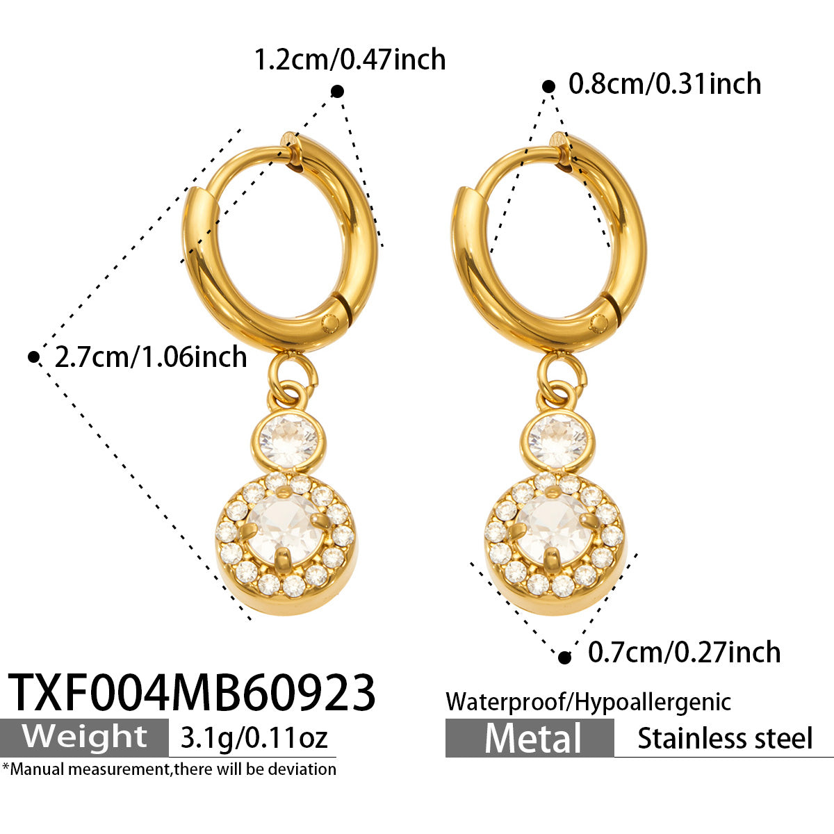 316L Stainless Steel 18K PVD Gold Zircon Chain Bracelet made with 316L stainless steel and 18K PVD gold finish for wholesale jewelry buyers - image 13