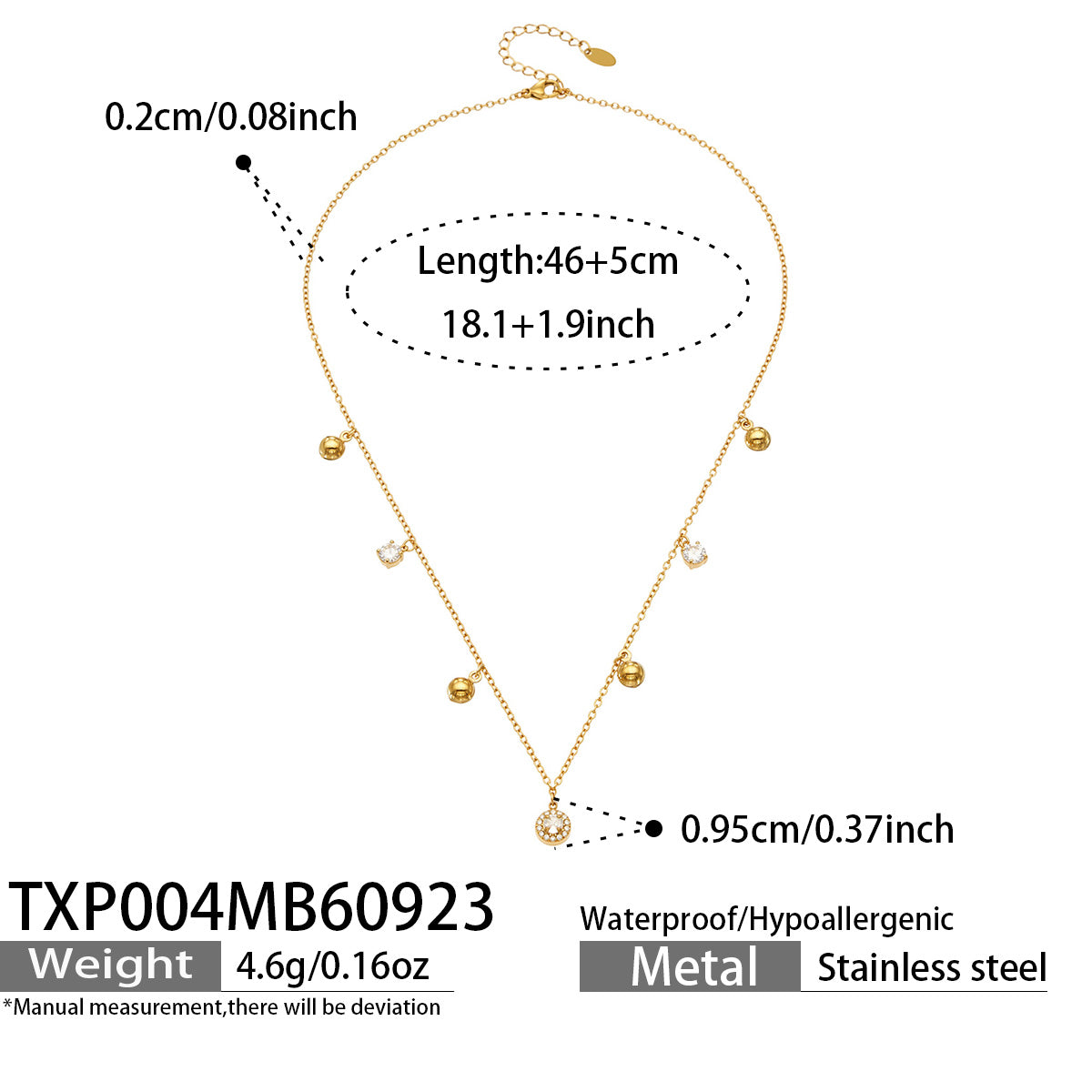 316L Stainless Steel 18K PVD Gold Zircon Chain Bracelet made with 316L stainless steel and 18K PVD gold finish for wholesale jewelry buyers - image 15