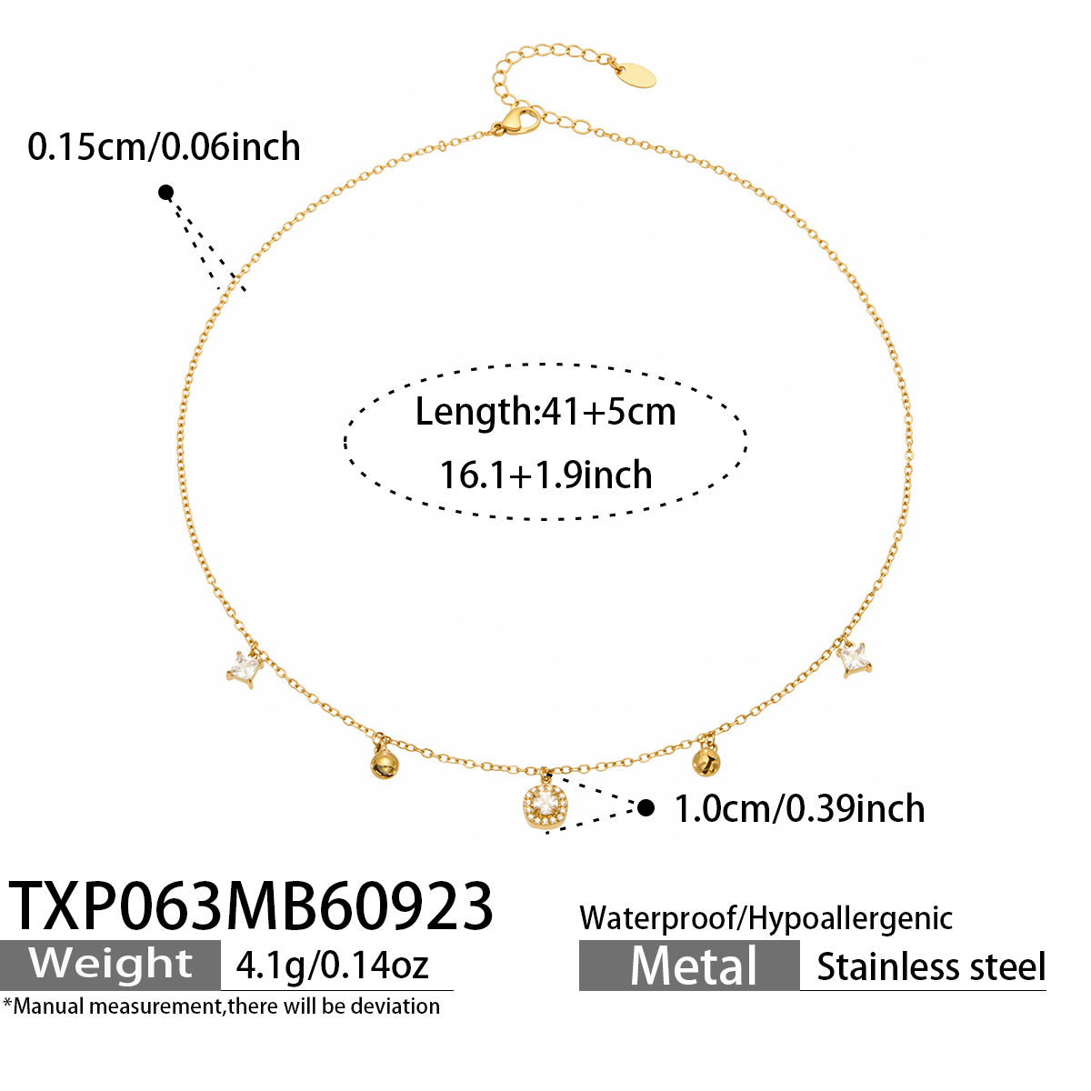 316L Stainless Steel 18K PVD Gold Zircon Chain Bracelet made with 316L stainless steel and 18K PVD gold finish for wholesale jewelry buyers - image 16