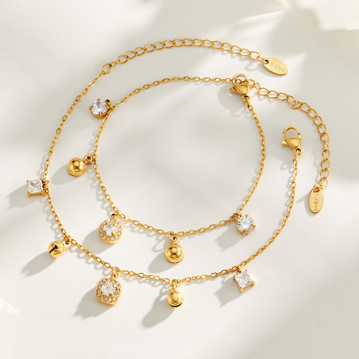 316L Stainless Steel 18K PVD Gold Zircon Chain Bracelet made with 316L stainless steel and 18K PVD gold finish for wholesale jewelry buyers - image 22