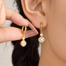 Chic round zircon earrings