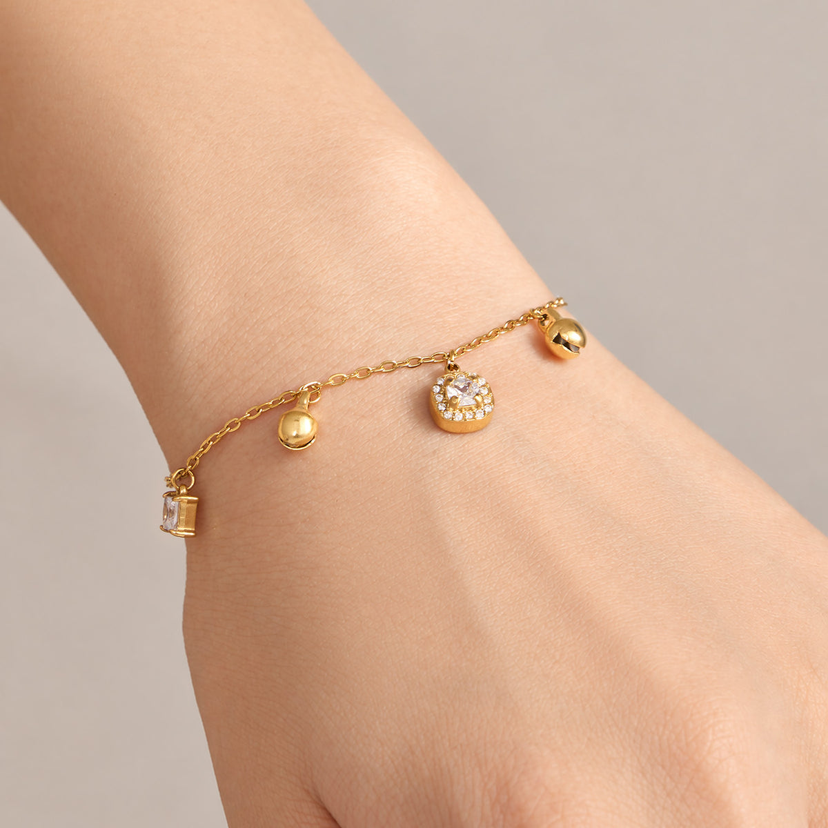 316L Stainless Steel 18K PVD Gold Zircon Chain Bracelet made with 316L stainless steel and 18K PVD gold finish for wholesale jewelry buyers - image 6