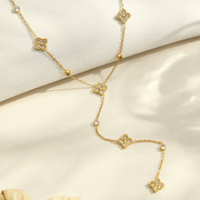 Miduoduo Jewelry clover Y necklace and lightning zircon charm necklace displayed together