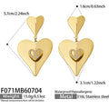 Gold Heart Zircon Drop Earrings / Earrings