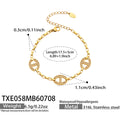 Bracelet / Gold D-Shaped Zircon / 5cm