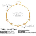 Necklace / Gold D-Shaped Zircon / 5cm