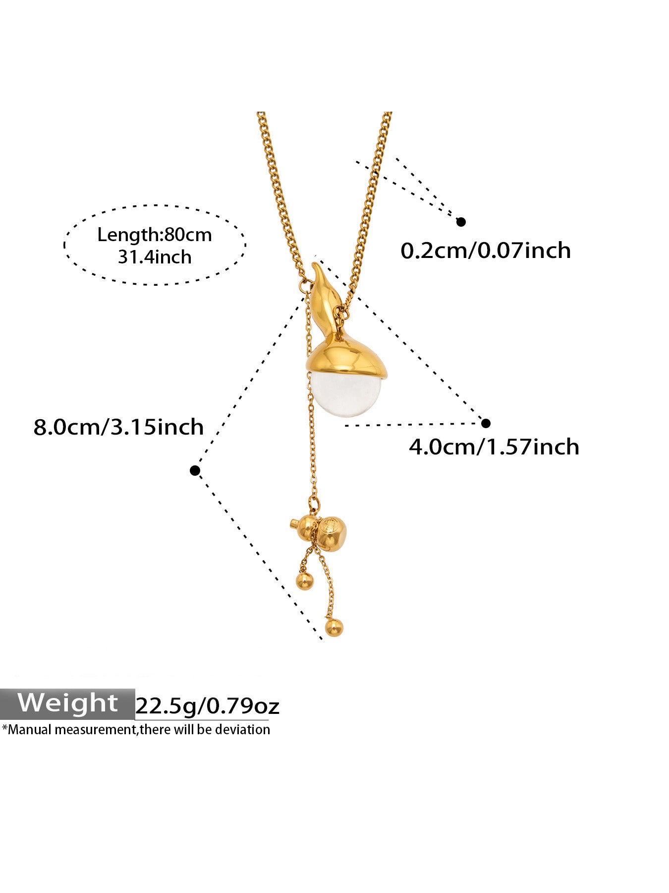 Stainless Steel Tiger Eye & Gourd Pendant Necklace Collection