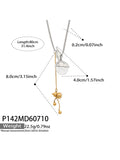 Steel Gourd Pendant Long Necklace 80cm / 80cm