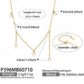 Gold Square Zircon Tassel Necklace 42+5cm / 5cm