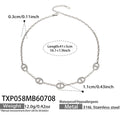 Necklace / Steel D-Shaped Zircon / 5cm