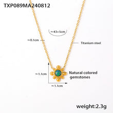 316L Stainless Steel 18K Gold PVD  Natural Gemstone Layering Jewelry Set Necklace & Earrings