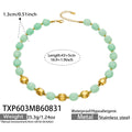 TXP603 – Necklace / Light Green Resin Gold / 43+5 cm