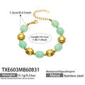 TXE603 – Bracelet / Light Green Resin Gold / 19+5 cm