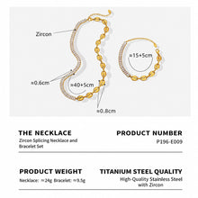 Mixed-link zircon necklace and bracelet length, weight and product detail guide