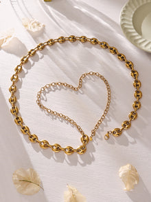 316L Stainless Steel Mixed Metal Coffee Bean Chain Jewelry Set for Women