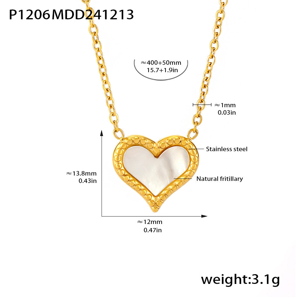 Elegant Mother Pearl Heart Necklace