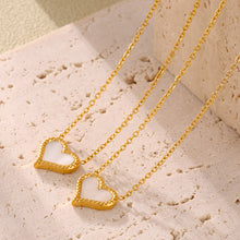 316L Stainless Steel 18K PVD Gold Mother Pearl Heart Necklace and Earrings Set made with 316L stainless steel and 18K PVD gold finish for wholesale jewelry buyers - image 14