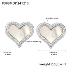 316L Stainless Steel 18K PVD Gold Mother Pearl Heart Necklace and Earrings Set made with 316L stainless steel and 18K PVD gold finish for wholesale jewelry buyers - image 3