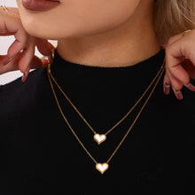 316L Stainless Steel 18K PVD Gold Mother Pearl Heart Necklace and Earrings Set made with 316L stainless steel and 18K PVD gold finish for wholesale jewelry buyers - image 6