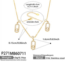 316L Stainless Steel 18K PVD Gold Movable Zircon Necklace made with 316L stainless steel and 18K PVD gold finish for wholesale jewelry buyers - image 5