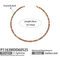 Necklace / Multi-color CZ / 37cm