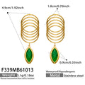 Green Faceted Glass in Gold / Earrings