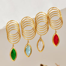 316L Stainless Steel 18K PVD Gold Multi-Colored Glass Stone Earrings made with 316L stainless steel and 18K PVD gold finish for wholesale jewelry buyers - image 14