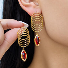 Vibrant red glass stone earring perfect for any outfit