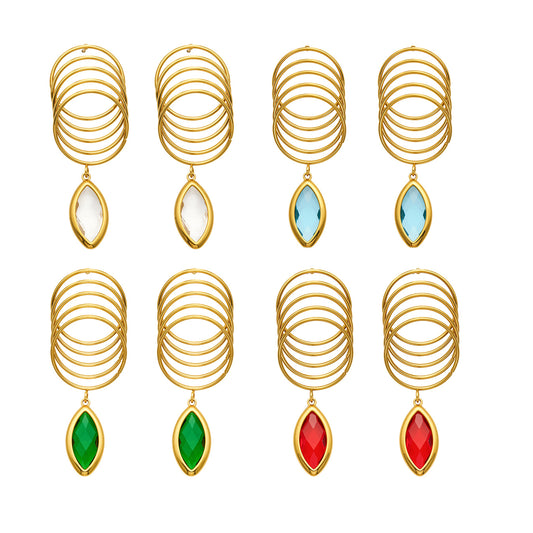 316L Stainless Steel 18K PVD Gold Multi-Colored Glass Stone Earrings made with 316L stainless steel and 18K PVD gold finish for wholesale jewelry buyers - image 6