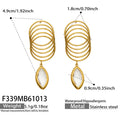 White Faceted Glass in Gold / Earrings