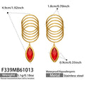Red Faceted Glass in Gold / Earrings
