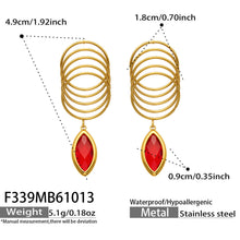 316L Stainless Steel 18K PVD Gold Multi-Colored Glass Stone Earrings made with 316L stainless steel and 18K PVD gold finish for wholesale jewelry buyers - image 8