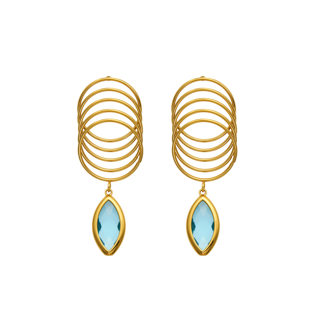 316L Stainless Steel 18K PVD Gold Multi-Colored Glass Stone Earrings made with 316L stainless steel and 18K PVD gold finish for wholesale jewelry buyers - image 9