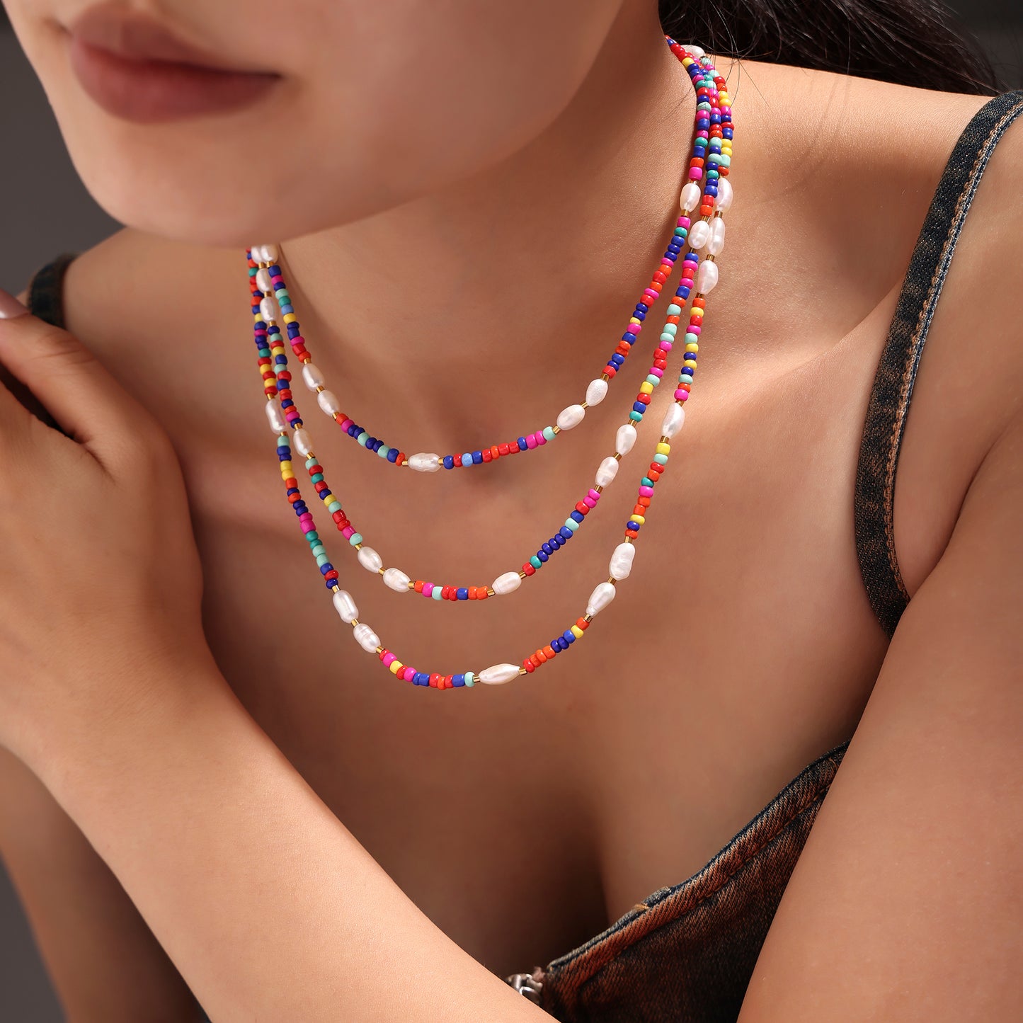 316L Stainless Steel 18K PVD Gold Multicolor Droplet Pendant Necklace made with 316L stainless steel and 18K PVD gold finish for wholesale jewelry buyers - image 12
