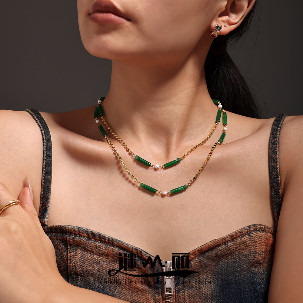 316L Stainless Steel 18K PVD Gold Multicolor Droplet Pendant Necklace made with 316L stainless steel and 18K PVD gold finish for wholesale jewelry buyers - image 7