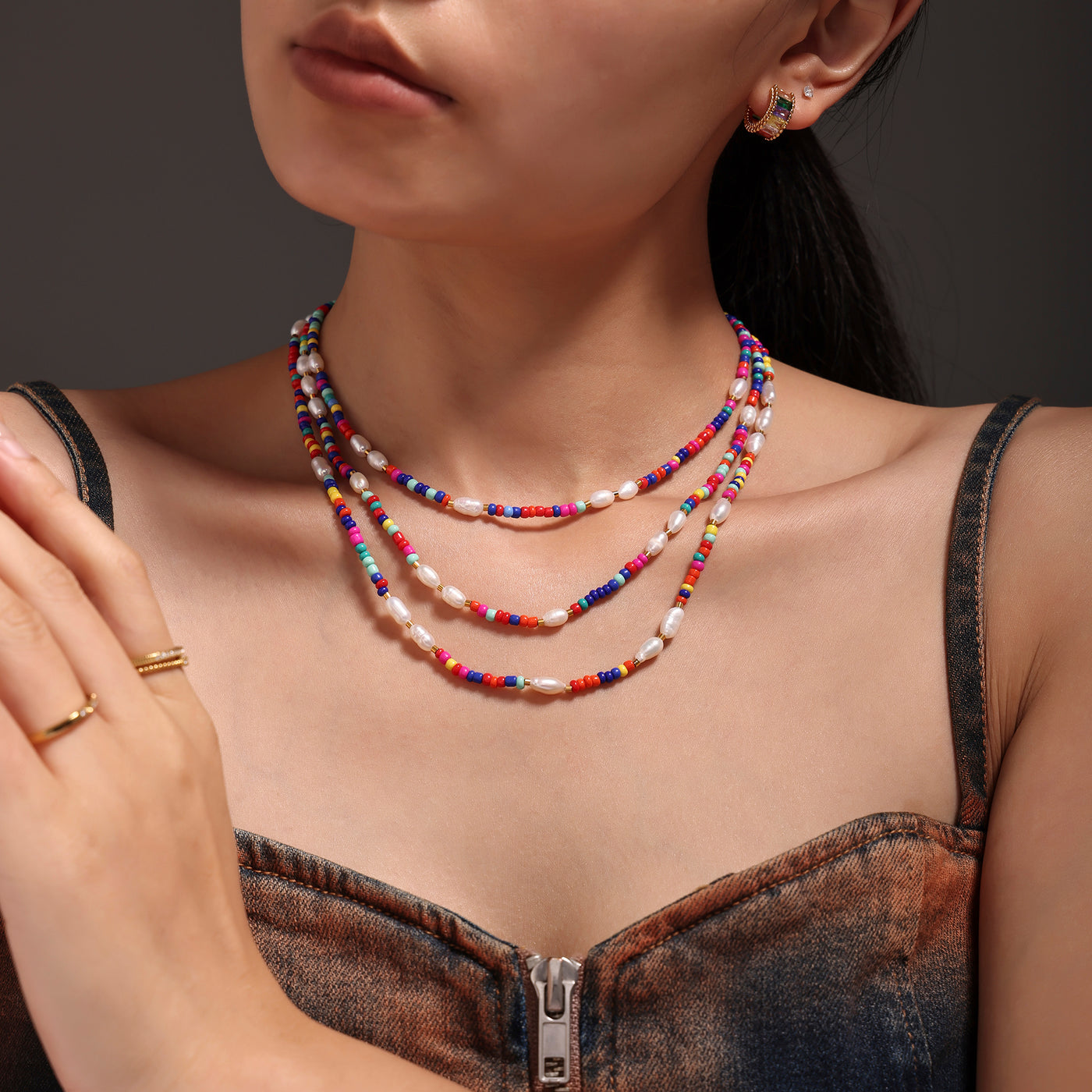 316L Stainless Steel 18K PVD Gold Multicolor Droplet Pendant Necklace made with 316L stainless steel and 18K PVD gold finish for wholesale jewelry buyers - image 8