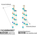 Blue Natural Crystal / Gold / Earrings