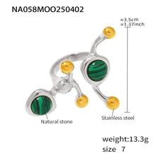 316L Stainless Steel 18K PVD Gold Natural Stone Inlay Ring made with 316L stainless steel and 18K PVD gold finish for wholesale jewelry buyers - image 10