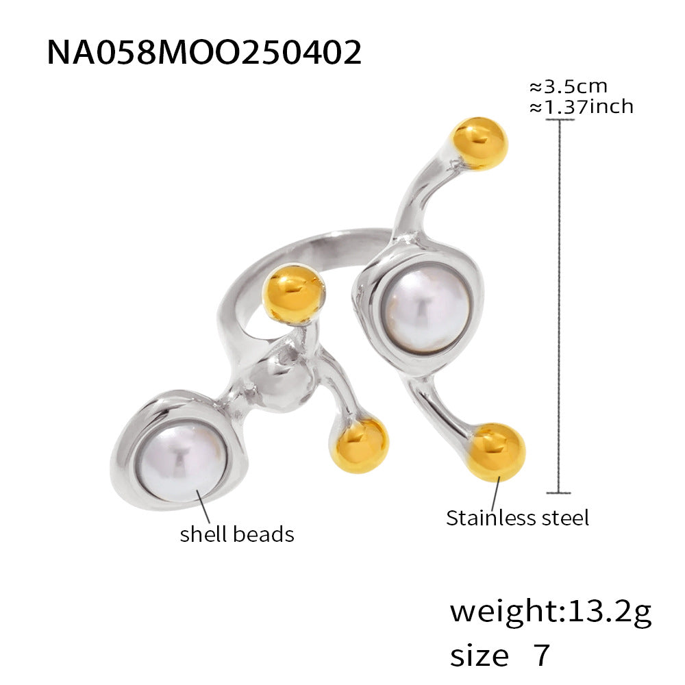 316L Stainless Steel 18K PVD Gold Natural Stone Inlay Ring made with 316L stainless steel and 18K PVD gold finish for wholesale jewelry buyers - image 11