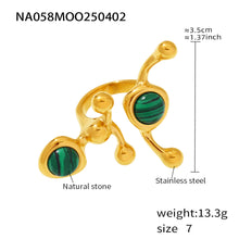 316L Stainless Steel 18K PVD Gold Natural Stone Inlay Ring made with 316L stainless steel and 18K PVD gold finish for wholesale jewelry buyers - image 6