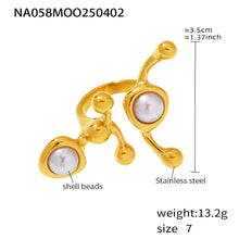 316L Stainless Steel 18K PVD Gold Natural Stone Inlay Ring made with 316L stainless steel and 18K PVD gold finish for wholesale jewelry buyers - image 7