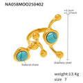 Gold‑Blue Natural Stone / Size 7