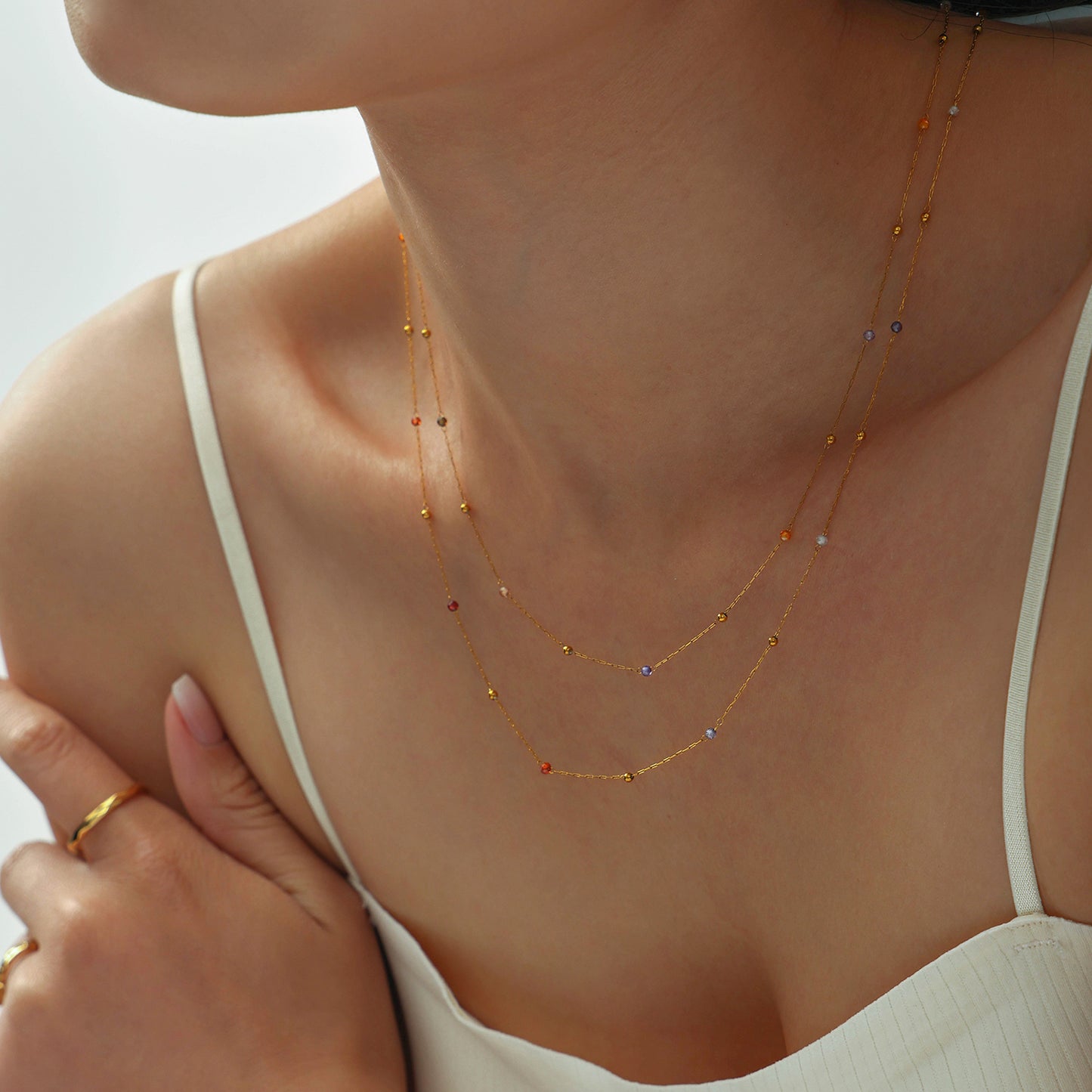 316L Stainless Steel 18K PVD Gold Natural Stone Necklace made with 316L stainless steel and 18K PVD gold finish for wholesale jewelry buyers - image 10
